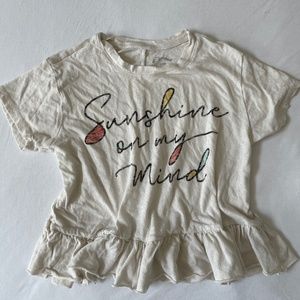 Ivory Ruffle Rainbow Font Graphic Tee